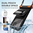 thumbnail image 2 of Waterproof Phone Pouch, Double Pocket Floating Case, IPX8 Waterproof up to 8.5 Inches, Beach Vacation Essentials, Compatible with iPhone 16, 15, 14 Pro Max, Galaxy S25, S24, and More (Black Orange), 2 of 8