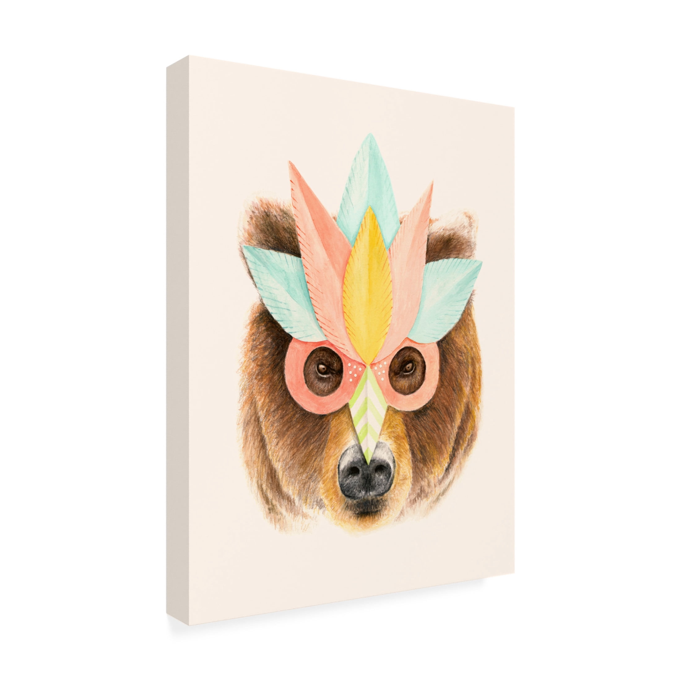 Trademark Fine Art Florent Bodart Bear Paper Mask Canvas Wall Art