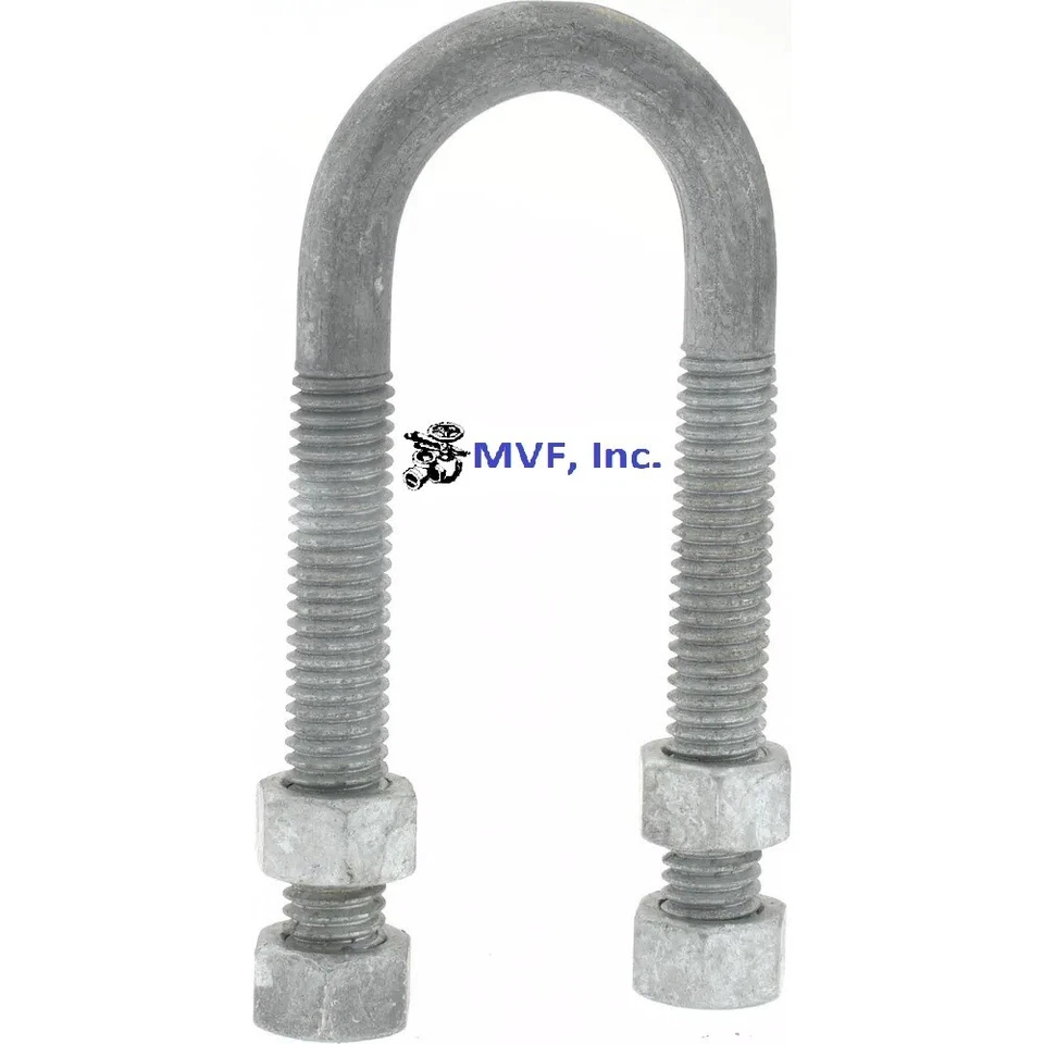 CIRCLE- 4" Nominal X 1/2" U-Bolt Long Tangent Hot Dipped Galvanized Double Nuts Fig 137
