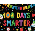 thumbnail image 4 of Colorful 100 Days Smarter Themed Banner with Balloons Books and School Elements Party Decorations Backdrop for Classroom Celebrations Student Milestones Photography Props, 4 of 7