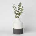 thumbnail image 2 of Ceramic Vase - Modern Farmhouse Decorative Vases for Home Decor Accents - Minimalist Aesthetic Flower Vases for Centerpieces, Living Room, Table, Shelf, & Office (Black & White), 2 of 10