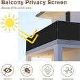 SUNNY GUARD 3'x16' Black Balcony Privacy Screen Fence Apartments Railing Screen for Outdoor