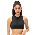 thumbnail image 6 of Women's Zipper Stand Collar Fitness Vest,Detachable Chest Padded Sports Bra Vest,Black,3XL, 6 of 7