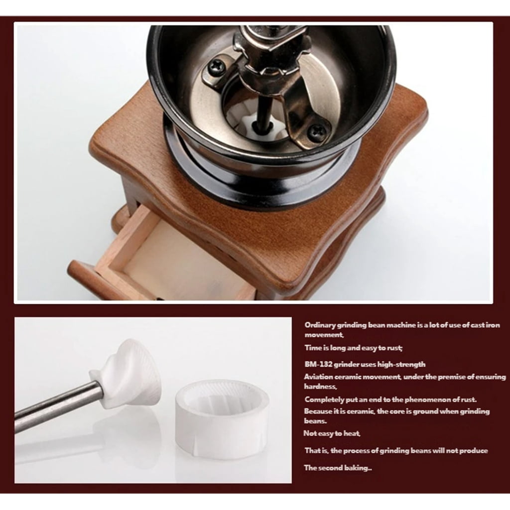 Portable Manual Coffee Grinders Wood And Metal Traditional Coffee Grinders Perfect For Camping And Offices