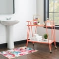 thumbnail image 3 of Linon Lawsonia 2-Tier Mid-Century Mobile Bar Cart with Mirrored Top, 32.5" Tall, 27 lb, Coral, 3 of 16
