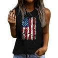 thumbnail image 2 of Mifsaly Womens Sleeveless Tank Tops Loose Fit Cotton Graphic Summer Shirts Breathable Soft Casual Independence Day Vest Patriotic Distressed Flag Tops M, 2 of 3