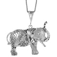 thumbnail image 1 of Sterling Silver Large Filigree Elephant Pendant, 1 1/16 inch, 1 of 1