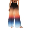 thumbnail image 3 of Mesh Cover Up Pants for Women High Waisted Sheer Wide Leg Beach Trousers Abstract Print See Through Loose Swimsuit Coverups for Pool, 3 of 7