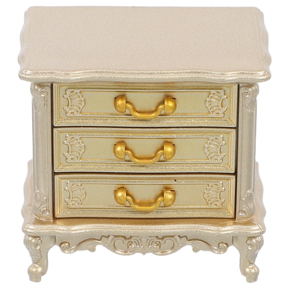 OULII Vintage Dollhouse Furniture Mini Wood Cabinet For Creative Activity 1Pcs