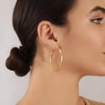 thumbnail image 7 of VEEDOFA Gold Plated Hoop Earrings for Women, 14K Gold Plated, Lightweight Hypoallergenic Earrings 50mm, 7 of 7