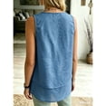 thumbnail image 2 of WCJM Women's Tanks Flowy Chiffon Sleeveless Blouse for Women Double Layers Crewneck Tank Top Ladies Summer White Tunic Shirt（Blue,S）, 2 of 7
