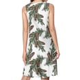 thumbnail image 2 of Christmas Pine Cones Green Spring Summer Dresses for Women Fashion T-shirt Dress Casual Sleeveless Loose Sundress with Pockets, 2 of 5