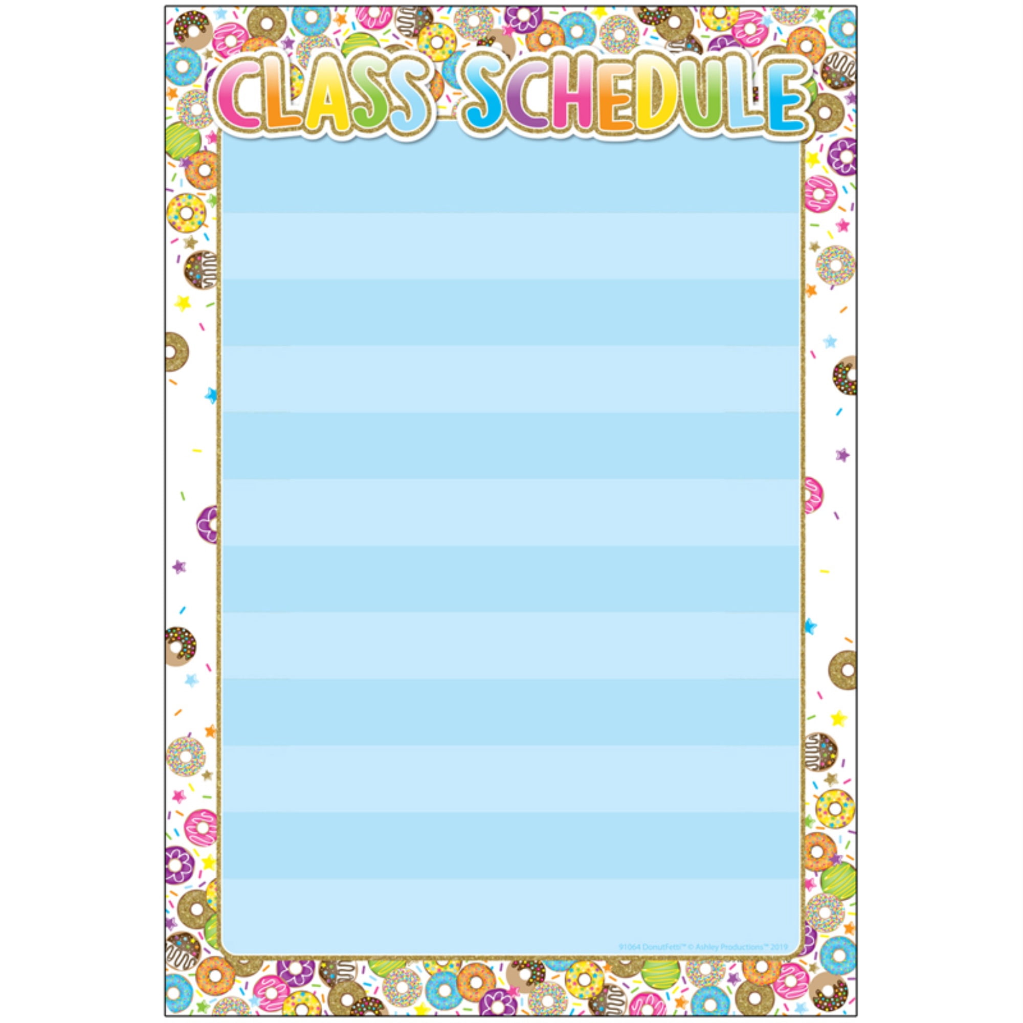 Smart Poly Chart, DonutFetti Class Schedule, 13" x 19" - Walmart.com