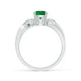 thumbnail image 2 of ANGARA Natural Emerald and Diamond Twisted Vine Engagement Ring in 14K White Gold for Women (Size-6mm) | May Birthstone, Birthday, Anniversary, Jewelry Gift for Women | Natural Emerald Ring, 2 of 10