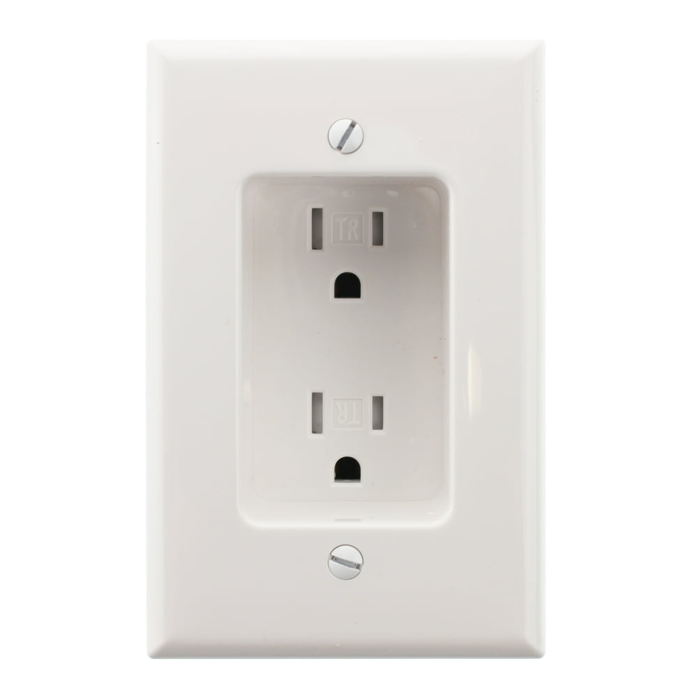 Hubbell RR1510WZ Recessed TV Receptacle Outlet, TR, 15Amp, 120Volt