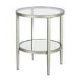 thumbnail image 2 of Evelyn&Zoe Hera 20" Wide Round Side Table with Mirror Shelf, Satin Nickel, 2 of 5