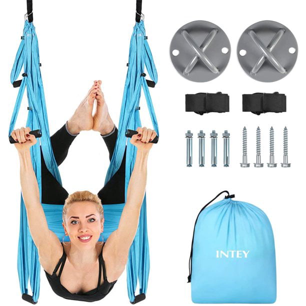 Pawaca Aerial Yoga Swing,Ultra Strong Yoga Hammock with Parachute Fabric and Handles,Aerial Trapeze Kit,Large Inversion Air Fly Sling Set,Hammock/Trapeze for Indoor and Outdoor with Health