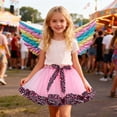 thumbnail image 2 of DHFJKG Girls Tutu Skirts Polka Dot Layered Bowknot Mini Mesh Skirt With Wings 2PCS Set Party Carnival Dance Performance Ballet Versatile Skirt, 2 of 5
