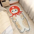 thumbnail image 1 of Alfombra tipo cachemira con forma de gato, manta para la mesita de noche, alfombra para el suelo del dormitorio, lavable a máquina, bonita alfombra de dibujos animados para ventana, 1 of 6