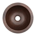 thumbnail image 3 of Premier Copper Products LR10FDB 10 in. Round Under Counter Hammered Copper Bathroom Sink, Oil Rubbed Bronze, 3 of 3