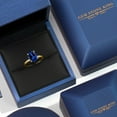 thumbnail image 5 of Gem Stone King 14K Yellow Gold Blue Created Sapphire Engagement Ring for Women | 5.00 Cttw | Oval 11X9MM | Gemstone September Birthstone | Size 5, 5 of 6
