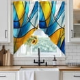 thumbnail image 2 of Abstract Art Swag Valances for Windows 2 Pack Blue Yellow Gradient Wavy Lines Geometric Modern Swag Kitchen Curtains 36 Inches Long Rod Pocket Short Window Treatment for Kitchen Bathroom 36"x36", 2 of 9