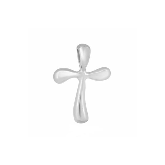 Silver Bubble Cross Pendant  - 925 Sterling Silver - Religious Cross Pendant - Puffed Cross Charm