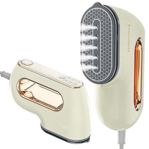 Plancha de vapor portátil de viaje para ropa: Mini plancha de vapor portátil para ropa - Vaporizador de tela portátil profesional de tamaño pequeño para viaje, ideal para arrugas en camisas (beige)