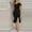 B229 Black womens summer dresses clearance under $5, variant on Cagogo Womens Sexy Bodycon Party Dress Elegant Off The Shoulder Pearls Strap Midi Dress Irregular Ruffle Hem Cocktail Dresses