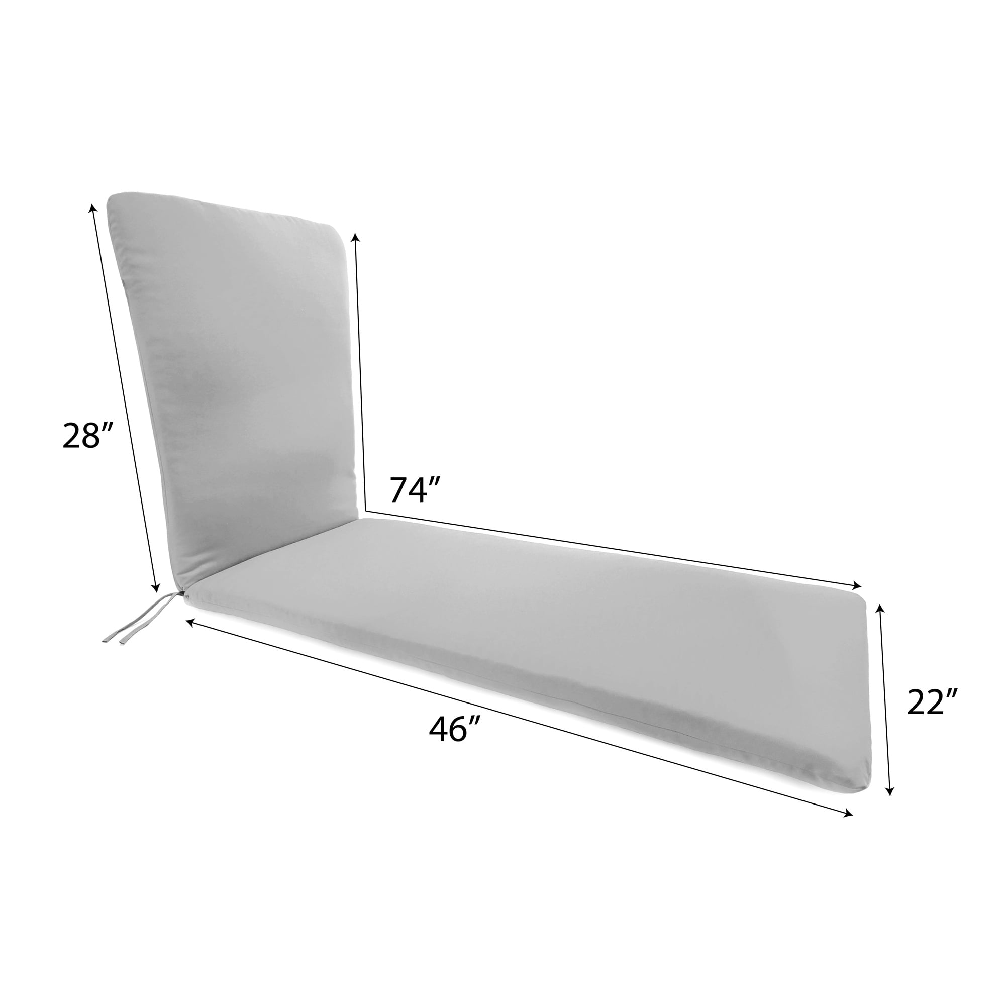 Jordan Manufacturing 74" x 22" Canvas Teal Solid Rectangular Outdoor Chaise Lounge Cushion with Ties