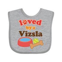 Inktastic Vizsla Loved by a (Dog Breed) Boys or Girls Baby Bib