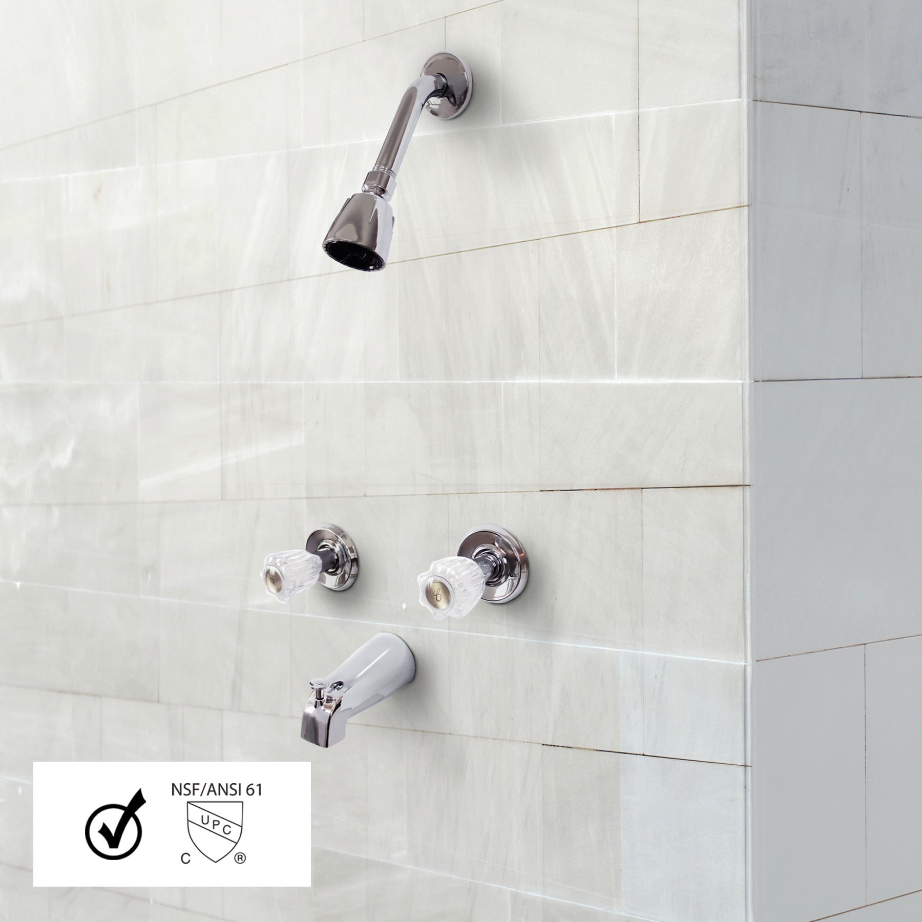 WMF Metal Silver 2 Handle Tub and Shower Faucet