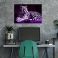 thumbnail image 4 of Mudket Purple Tone Leopard on Soft Fur Background Canvas Wall Art, Dreamy Glam Wildlife Paintings for Bedroom Print for Living Room Home Decor , Framed Ready to Hang - 12"L x 8"W, 4 of 9