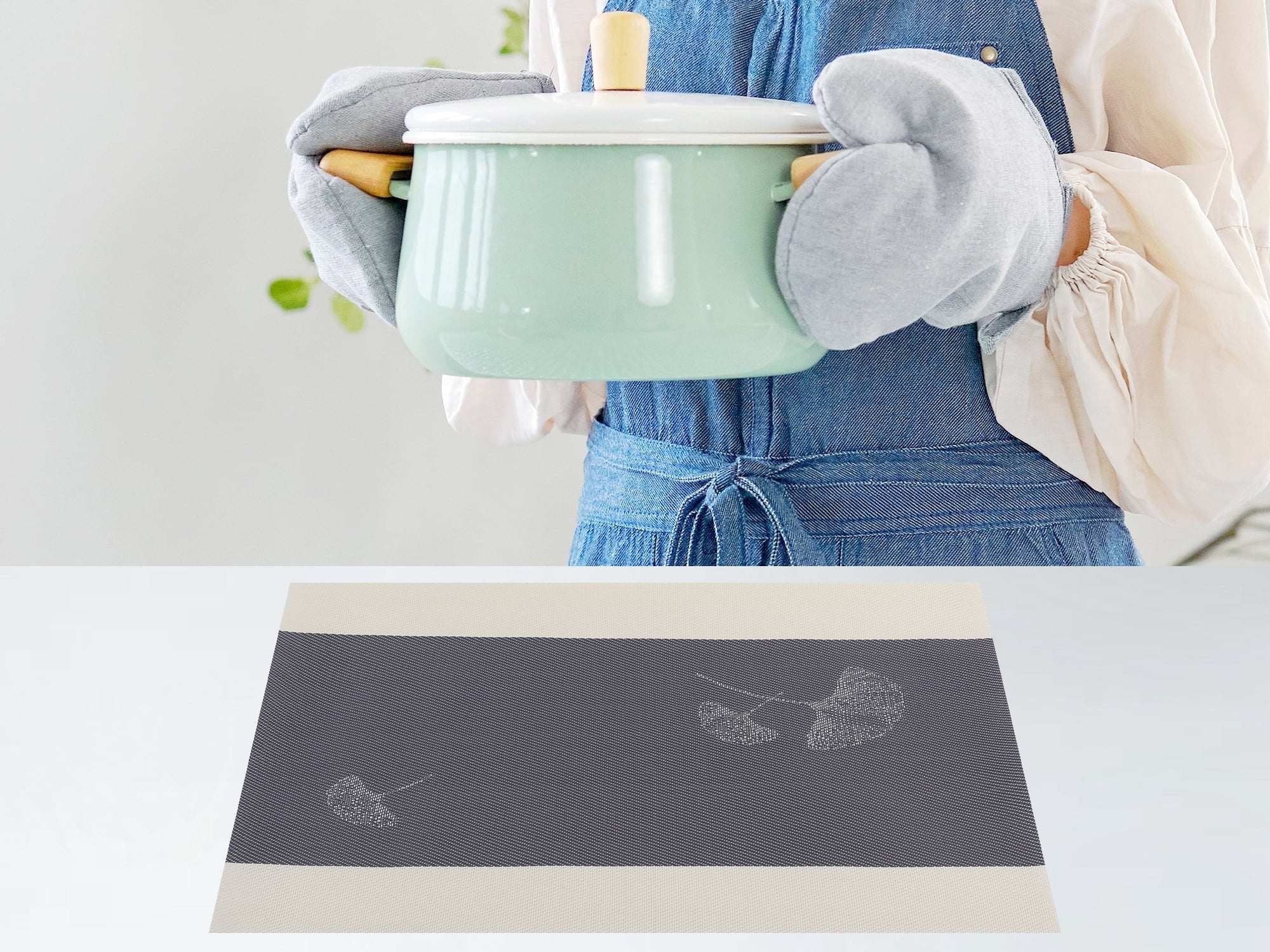 Unique Bargains Set of 6 Placemats for Kitchen Dining Table Decor Brown