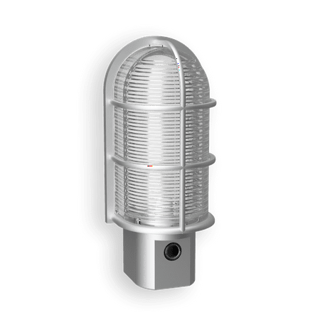 Nickel Cameo Crystal - Westek NL-CAGE-N Industrial Cage LED Night Light, Satin Nickel