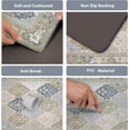 thumbnail image 6 of Boho Kitchen Rugs Set of 2 Anti-Fatigue 0.4 Inches Thick Farmhouse Vintage Bohemian Kitchen Floor Mats Non Slip Waterproof Comfort PVC Mat Decor for Sink Laundry 17.3 x 28+17.3 x 47 Inches, 6 of 6