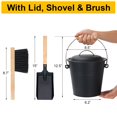 thumbnail image 2 of Cubo de ceniza MYFIREPLACEDIRECT de 5,7 L con tapa, pala y escoba, 2 of 8
