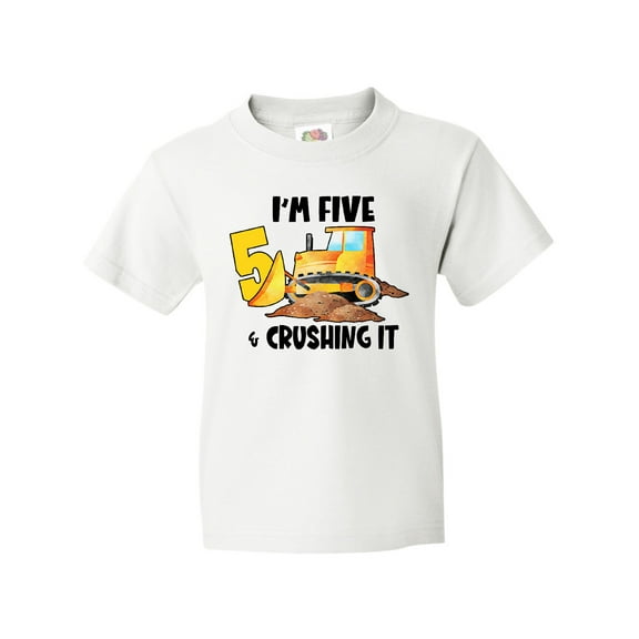 Inktastic I'm 5 and Crushing It Construction 5th Birthday Youth T-Shirt