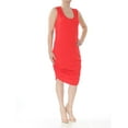 thumbnail image 3 of RACHEL ROY Womens Red Ruched Racerback Sleeveless Scoop Neck Midi Dress XS, 3 of 4