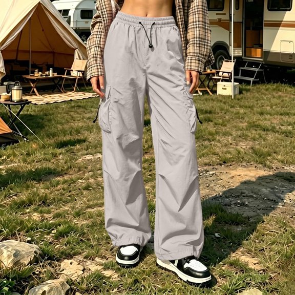 Womens Stretch Work Pants for Office, High Rise Straight Leg Trousers with Pockets, Wrinkle-Free Business Casual Bottom for Women