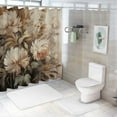 thumbnail image 7 of Fenyluxe Flowers Quick-Drying Polyester Bathroom Shower Curtain Set with Hooks 60x72, 7 of 7