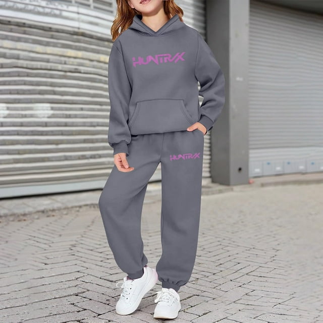 Children's Tracksuit Set 2 Piece Hoodie Jogger Pants Oversized 2025 New Casual