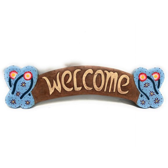 Welcome Sign 22" w/ Slippers - Entry Sign | #bag1502255