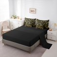 thumbnail image 3 of Homewish Black Gold Moth 7 Pieces Full Size Bedding Sets,Halloween Skull Full Size Bed in a Bag,Moon Flower Bed Set,Black Reversible, 3 of 8