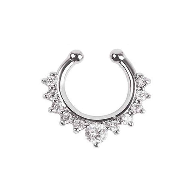 Minnieouse Anillo de nariz falso, tachuelas, aleación de moda, para el cuerpo, Clip para el tabique, accesorios de joyería Type2 NO2