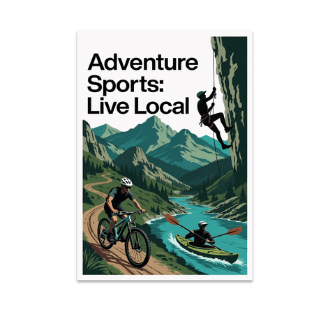 Adventure Sports: Live Local - Outdoor Enthusiast - 13x19 Poster Print