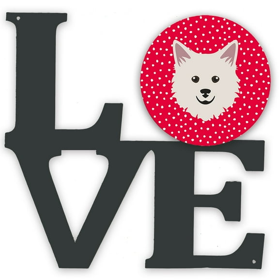 Carolines Treasures CK5208WALV Italian Spitz Love Metal Wall Artwork LOVE Red 12X12 multicolor