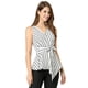 thumbnail image 3 of Top peplum envolvente con dobladillo asimétrico en la cintura con cuello en V sin mangas para mujerBlanco XS, 3 of 6