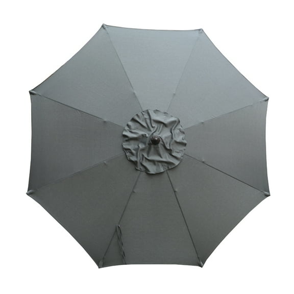 Living Accents 6.25" Gray Stripes Hexagon Market Patio Umbrellas, Push Button Tilt