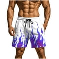 thumbnail image 3 of Birthday Gifts DDAPJ pyju Men's Novelty Swim Trunks 3D Flame Printed Beach Shorts Drawstring Elastic Waist Board Shorts Quick Dry Bathing Suit Swimming Shorts Dark Blue S, 3 of 9